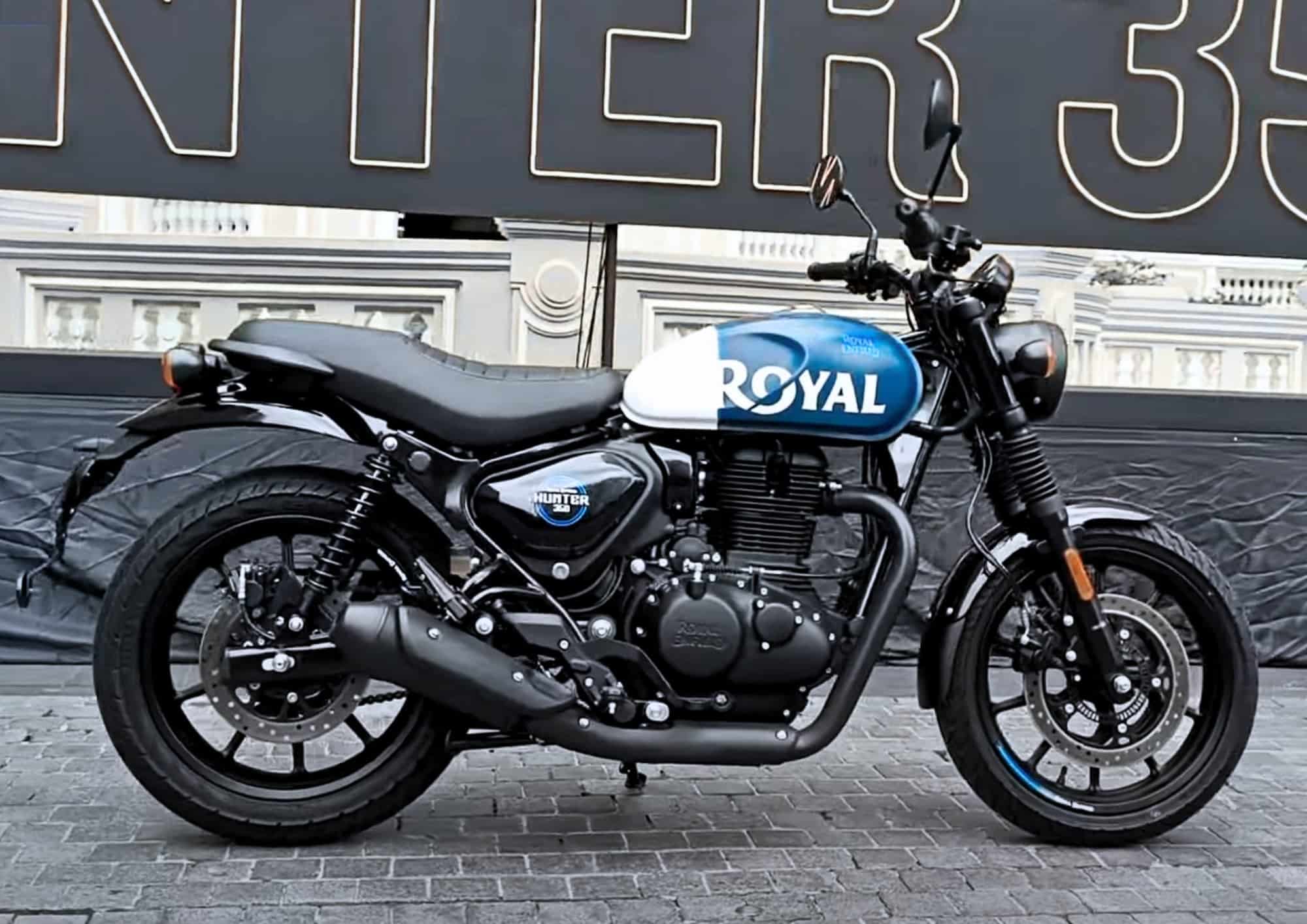 Royal Enfield HNTR 350 bleu