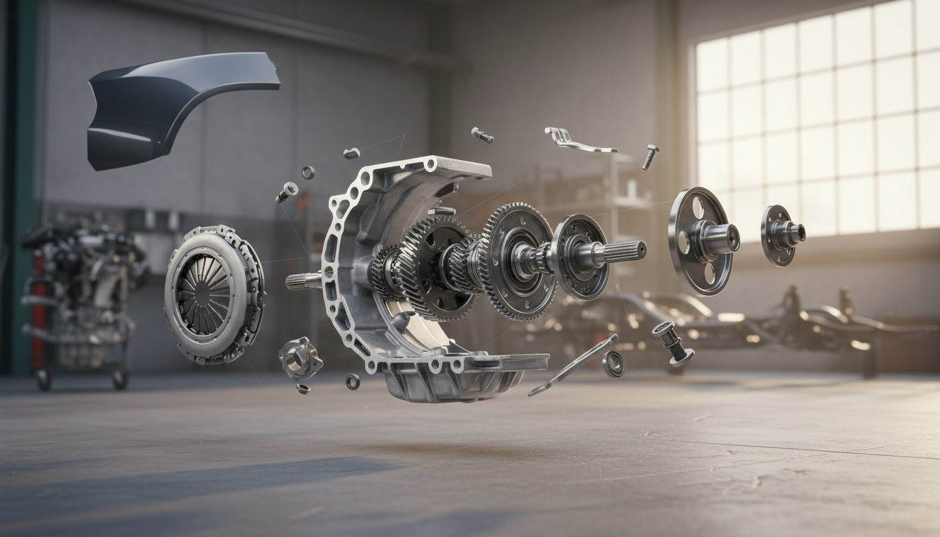 découvrez un schéma éclaté détaillé de la boîte de vitesse accompagné d'explications techniques claires pour mieux comprendre son fonctionnement et son assemblage.